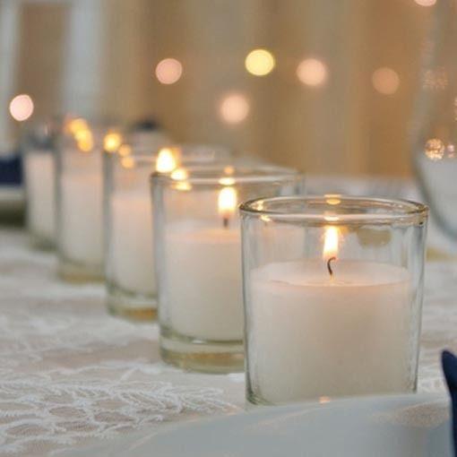 Wedding Candles Wedding Decoration Event Venue Function White Wax Clear Glass Wedding Room Table Decoration Votive Candle