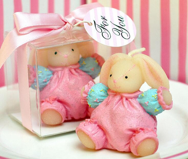 10pcs Lovely Rabbit Candle Wedding Baby Shower Birthday Souvenirs Gifts Favor Packaged with PVC Box