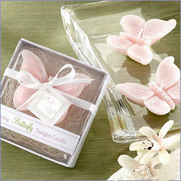 Pink Butterfly Wedding Candles Party Decoration Creative Romantic Married Wedding Favors Guest Gifts DHL 