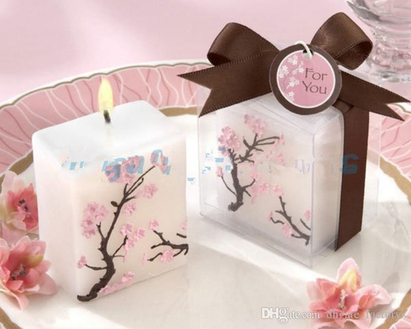 Wedding Candles Smoke-free Scented Wax Cherry Blossoms Candle Wedding Present Gifts Favors Party Decoration online event party supplies