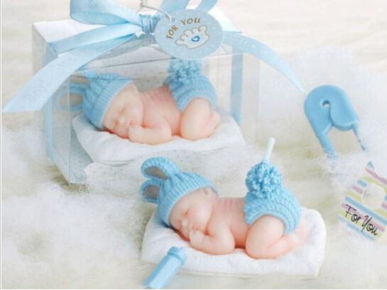 10pcs Pink/Blue Baby Candle For Wedding Party Birthday Souvenirs Gifts Favor Hot Packaged with box