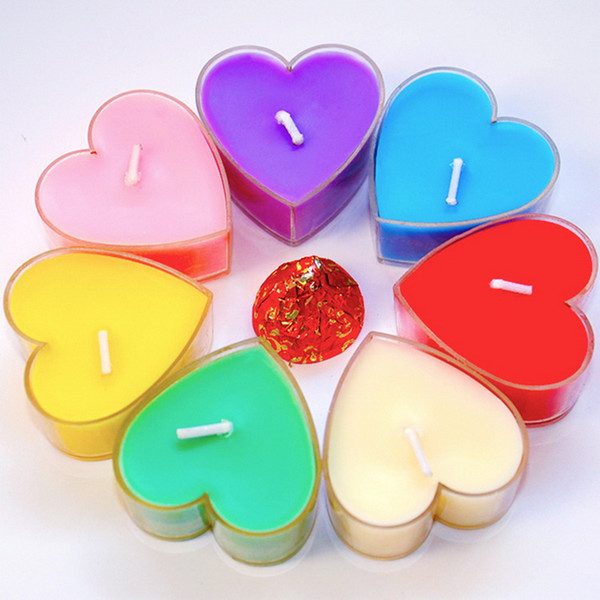 Heart Shape Scented Candle Romantic Valentine's Day Confession of Love Small Candle Lights Wedding Favor Birthday Gift DHL Free Shippin