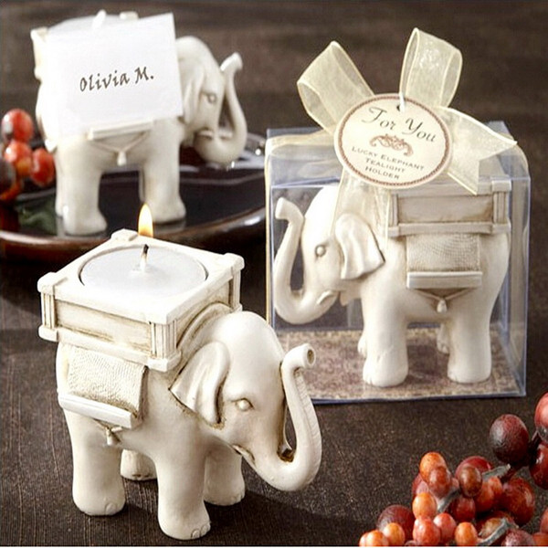 Creative Elephant Candle Holder Resin Place Card Holder Wedding Favor Gifts Wedding Table Ornaments DHL 