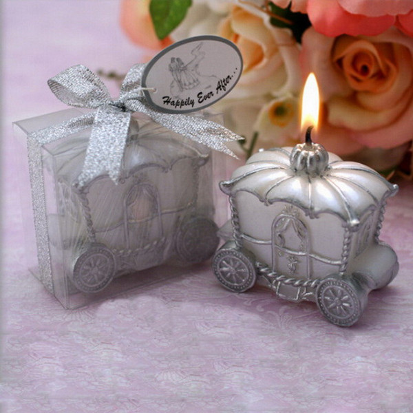 Brand New Pumpkin Carriage Candle Fairy Tale Candles Christmas Wedding Favors Baby Shower Gifts Wedding SuppliesDHL 