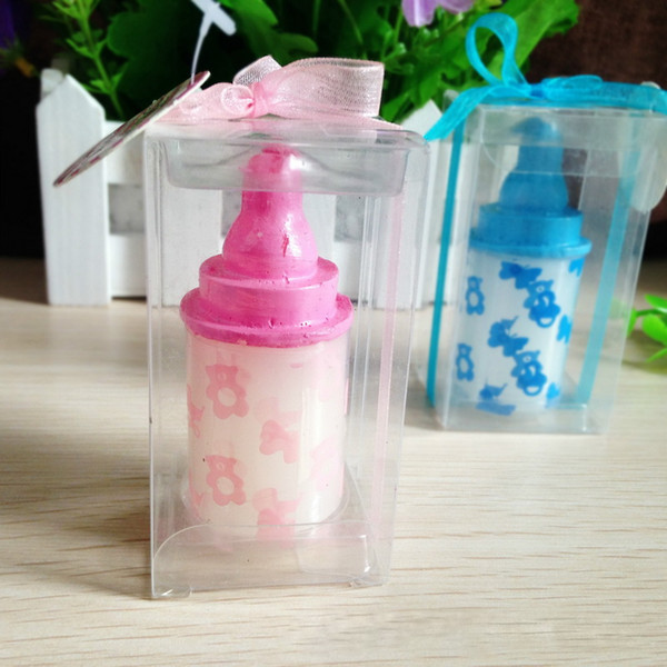 Wedding Favors Baby Bottle Candle Scented Smokeless Pink and Blue Wedding Supplies Birthday Party Baby Shower Gifts DHL 