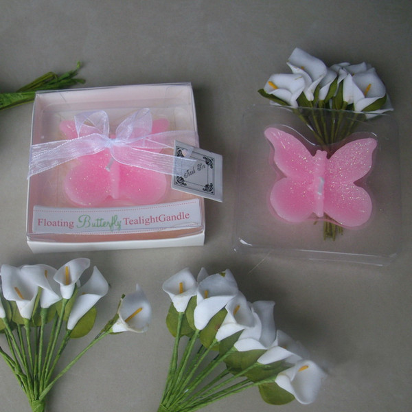 Pink Butterfly Wedding Candles Party Decoration Creative Romantic Married Wedding Favors Guest Gifts DHL 