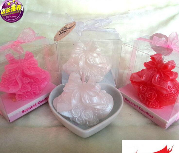 10pcs Bell shape Candle Wedding Baby Shower Birthday Souvenirs Gifts Favor Packaged with PVC Box