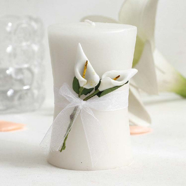 WHolesale creative smokeless art candle zantedeschia aethiopica pillar candle wedding Party Valentine's Day decoration wedding favor FEIS