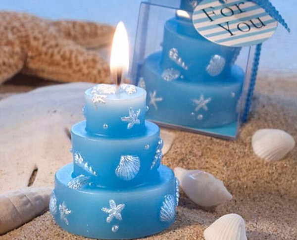 10pcs Blue 3 Layer Cake Candle For Wedding Party Birthday Souvenirs Gifts Favor