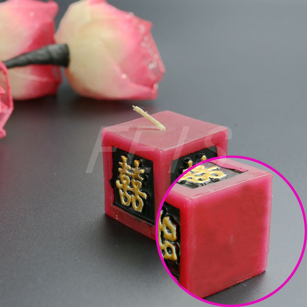 FEIS wholesale red square Chinese traditional Candle Wax Wedding party decoration Smokeless wedding favor and gifts
