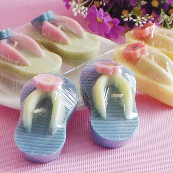 FEIS wholesale 2PCS 1 pair Imitation slipper candle baby shower party art candle cake accessory wedding gifts wedding favor