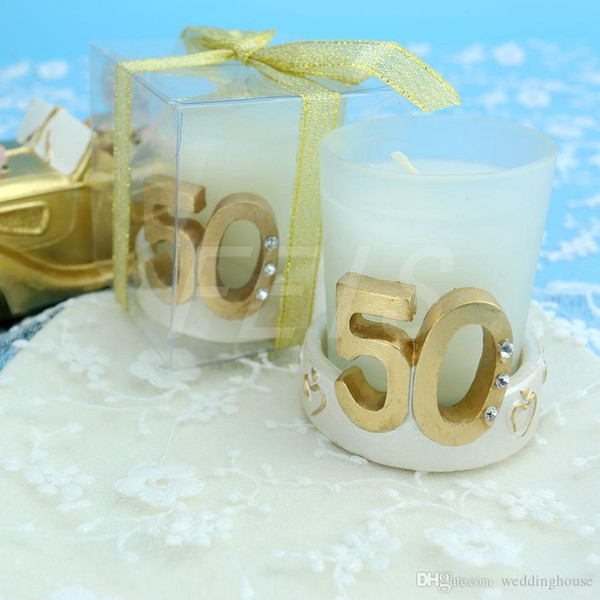 FEIS 2018 hotsale romantic 50th year Anniversary craft candle golden wedding candlesparty accessory art candle smokeless