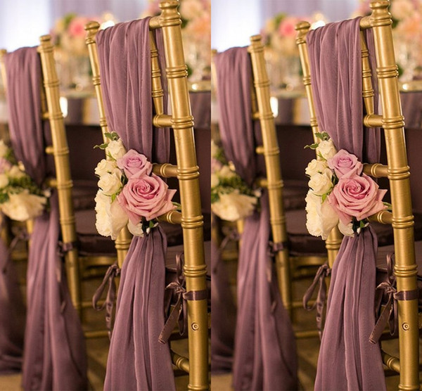 Romantic Oceanfront Garden Wedding Chair Cover Back Sashes Flower Banquet Decor Bow Christmas Birthday Formal Wedding Chair Sashes