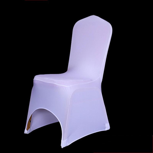 100PCS Hotel Seat Chair Cover Stretch Elastic Universal White Spandex Wedding Chair Cover for Weddings Party Banquet Hotel Lycra Chair cover