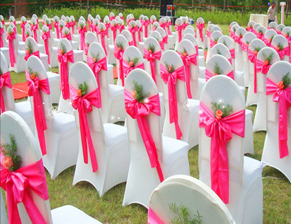 Colorful Wedding Chair Covers Bridal Supplies Bowknot Decorations Satin Birthday Party Chair Holder Formal Event Ocassion Seat Covers