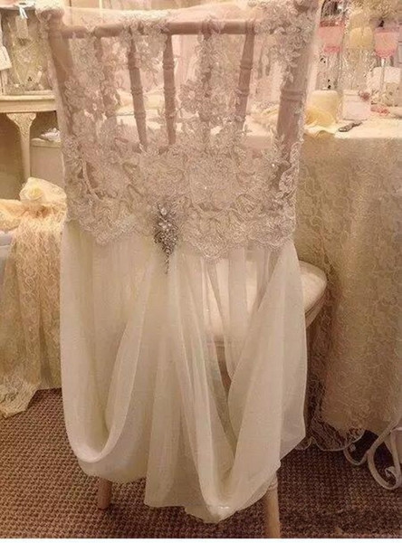 Link For Chair Cover Romantic Beautiful Cheap Chiffon Lace Real Picture Chair Sashes Colorful Wedding Supplies