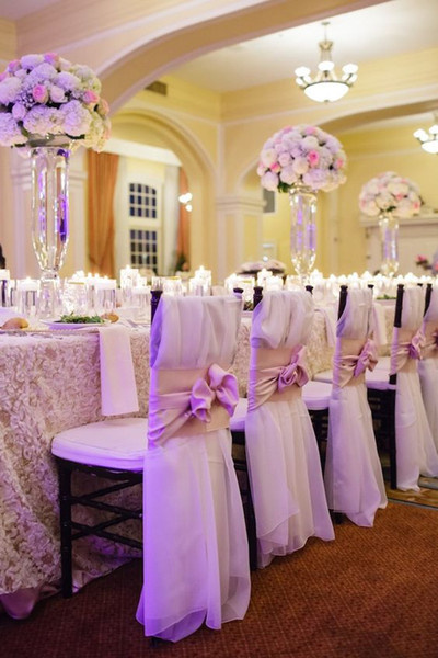 Custom Made Chiffon Bow Wedding Chair Covers Beautiful Cheap Wedding Party Decorations Vintage Chair Sashes Supplies C05