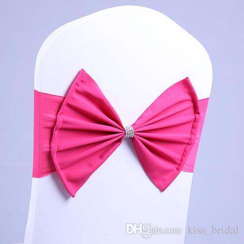 New Arrivals 2015 Chair Cover Sashes Wedding Party Banquet spandex Sash Bows For Chair Cover with jewel for Chairs Banquet