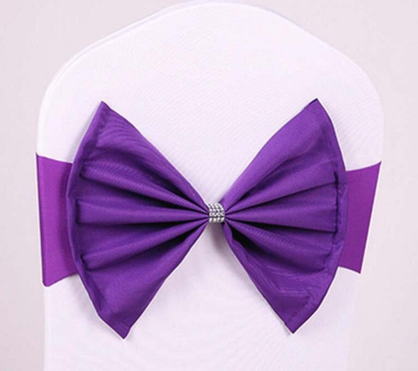 Spandex Lycra Chair Sashes Elastic Satin Chair Bands with Buckle for Wedding Chair Cover Sashes Bows WT065