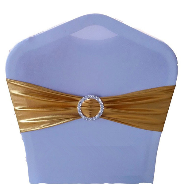 Wedding Chair Sashes Covers spandex Bands with buckle buckles Elastic Stretch shiny Chair Sash Cover Band banquet Party Event Decoration