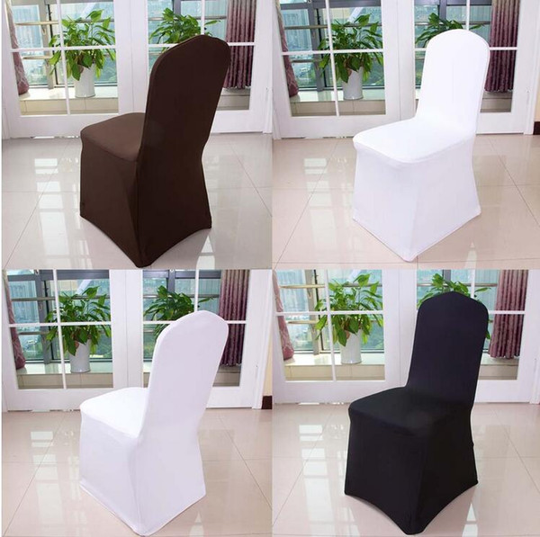 Wolesale hotel hotel chair cover wedding wedding pure color with thick white elastic high-end banquet chair cover WA0101