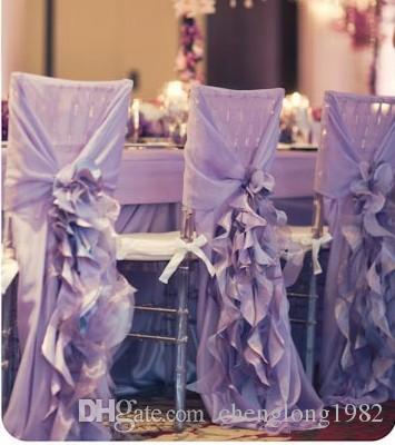 2015 Purple Chair Sash for Weddings with Big 3DChiffon Delicate Wedding Decorations Chair Covers Chair Sashes Wedding Accessories