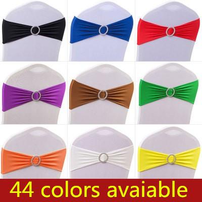 Wedding Chair Cover Sashes Elastic Spandex Chair Band Bow With Buckle for Weddings Event Party Accessories
