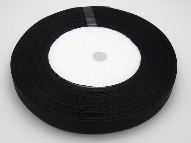 10 Rolls 1cm Black color Organza Ribbon Bridal Decor Edge Gift Jewelry (1 Roll 50yds)