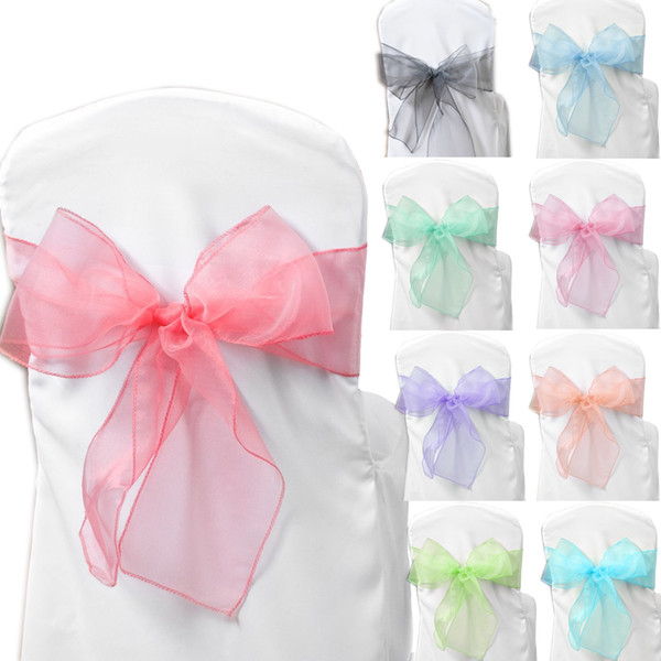 200PCS 24 colors option Organza Chair cover Sashes,organza wedding party chair decorations,You can choose any color you want
