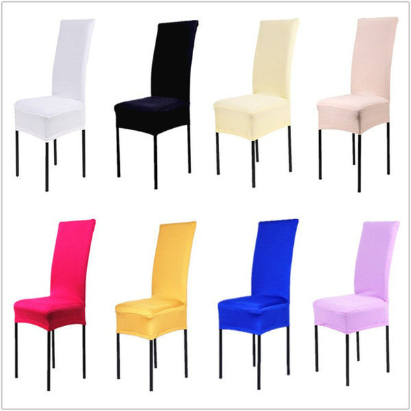 Chair Covers 24 Solid Colors Polyester Spandex Dining For Wedding Party Chair Cover Brown Dining Chair Seat Covers