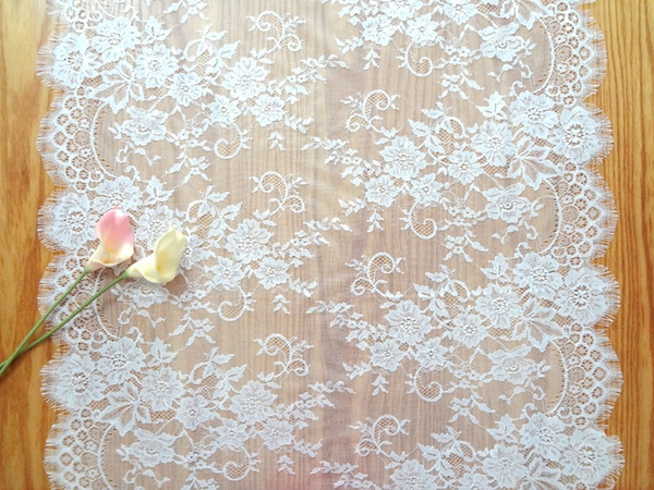 75*300cm New Jacquard Floral Lace Chair Sashes Covers Bows Table Runners Tablecloths Wedding Party Decoration Classic Pastoral Home Decor