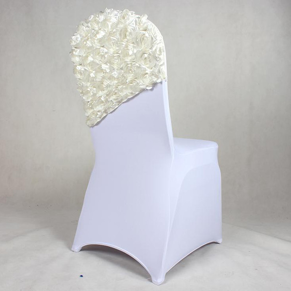 2016 Latest New Elegant Rose Flower Chair Sashes Satin Chair Bands for Banquet Events Decor 13 Colors to choose