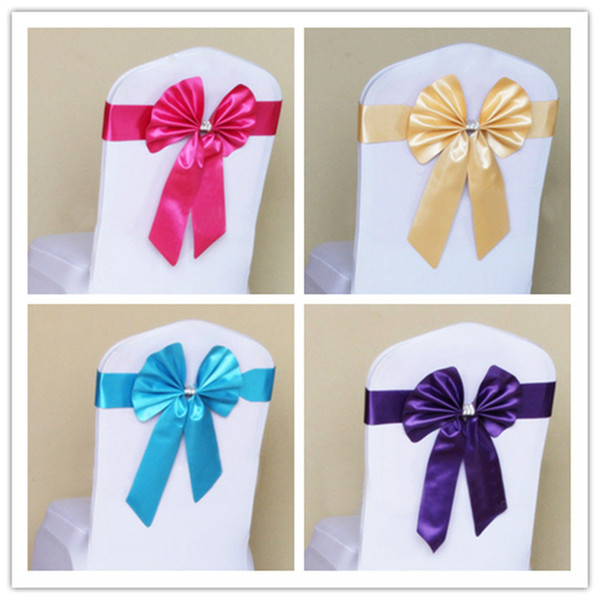 New Coming Bridal Chair Covers Bowknot Decorations Birthday Party Chair Holder Formal Event Seat Covers Important Meeting Chair Cover