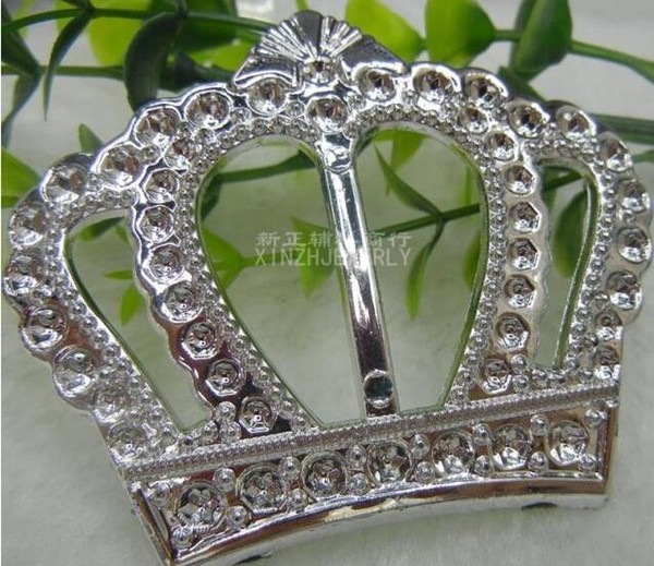 200pcs/lot High Quality Plastic Buckle Round Crown Heart Shape For Wedding Cover Chair Spandex Decoration Buckles For Band Chair Sashes
