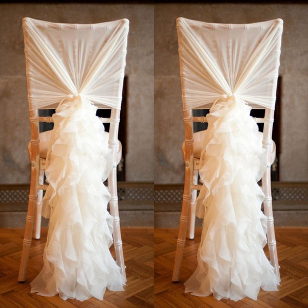 Fashion Chair Sash with 3D Chiffon Delicate Wedding Decorations Bamboo Chair Covers Wedding Accessories 