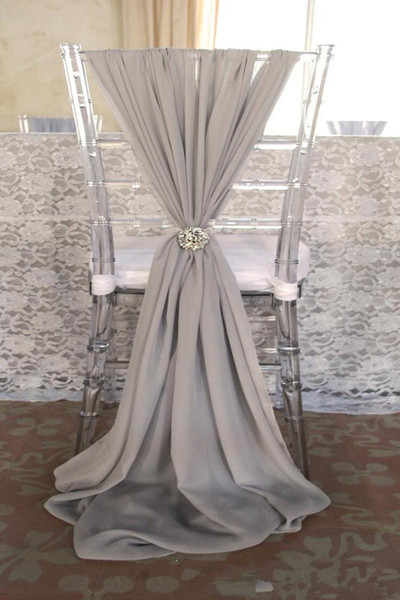Popular Fashion Wedding Chair Sashes Choose Color Chiffon 150cm Length Napkin Sample Factory Party Banquet Chair Covers Wedding