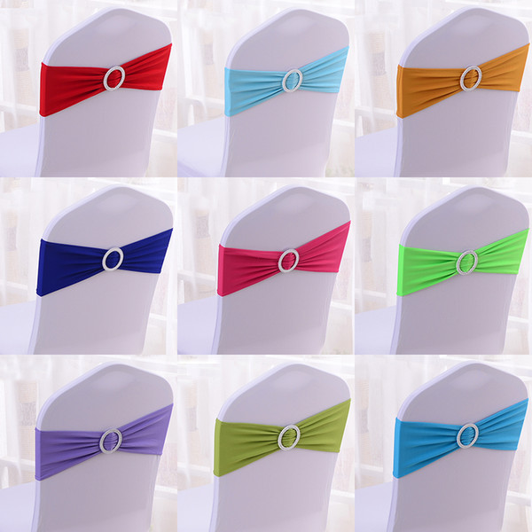 Spandex Lycra Wedding Chair Cover Sash Bands Wedding Party Birthday Chair Decoration Chair Sash