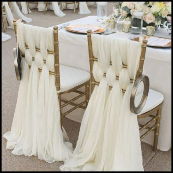 High Quality Chiffon DIY Wedding Decorations Simple Chair Cover 2018 Bridal Wedding Covers Classic Wedding Supplies