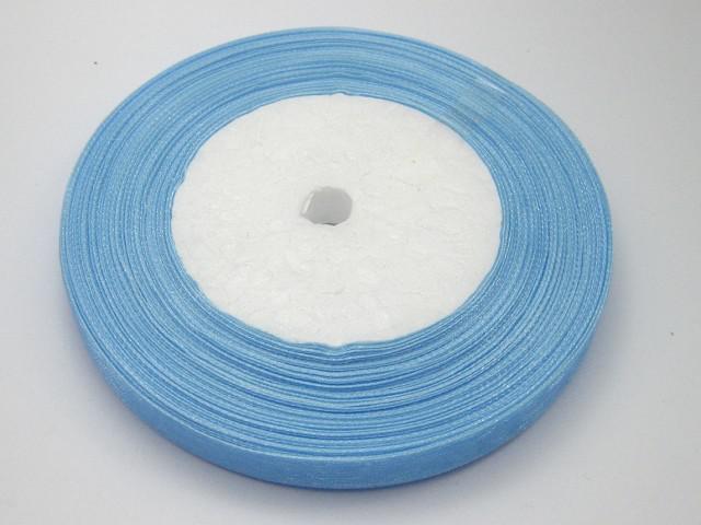 10 Rolls Light Blue color Organza Ribbon 1cm width Bridal Decor Edge Gift Jewelry (1 Roll 50yds)