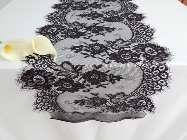 36*300cm Jacquard Lace Wedding Table Runners Chair Sashes Back Covers Bow Home Garden Decor Europe Pastoral Classic Party Event Decoration