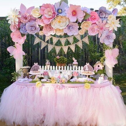 2015 pink Hot Pink Tulle Table Skirt Tutu Table Decorations for Wedding Event Birthday Baby party Bridal Showers Tutu Wedding Supplies