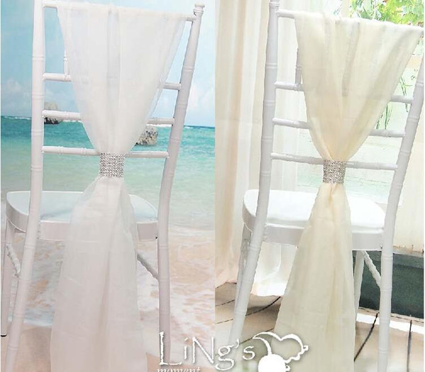 Romantic Chiffon Wedding Party Anniversary Chair Sash Party Banquet Decorations 20 Pieces/ Set Wedding Chair Sash 180*54cm