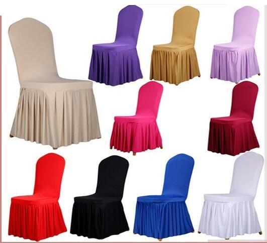 Chair skirt cover Wedding Banquet Chair Protector Slipcover Decor Pleated Skirt Style Chair Covers Elastic Spandex High Quality WT056