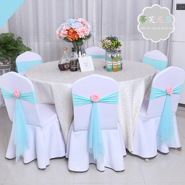 New Beautiful Rose Wedding Party Banquet Chair Cover Satin Ribbon Bow Sash Supplies Multi Color Choose Cheap Sale Free Shipping