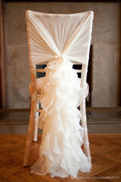 Fashion Chair Sash with 3D Chiffon Delicate Wedding Decorations Bamboo Chair Covers Wedding Accessories Free Shipping