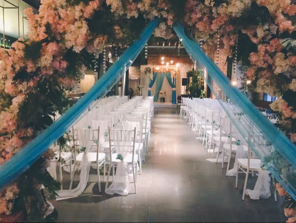 White Slub Chair Sashes with Rows Diamond Chiffon Delicate Wedding Party Banquet Decorations Chair Covers Accessories 