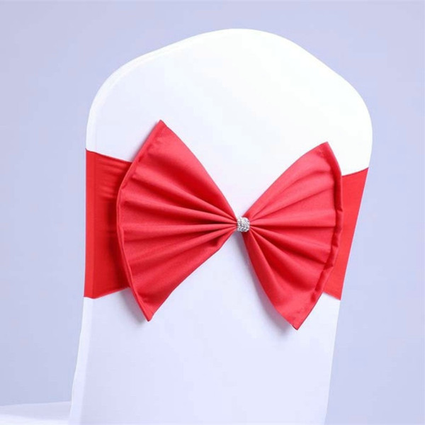 Bows Chair Covers cover for Wedding Party supplies Elastic Chair Sashes sash chair bands with bow wholesale 10 colors new free shipping