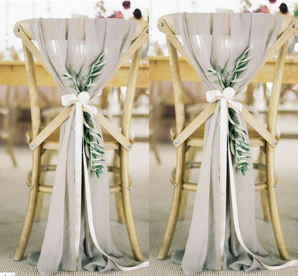 Real Image 30D Chiffon Chair Back Sashes formal Occasion Wedding Chair Sashes Party Chair Covers Free Shipping