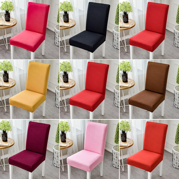 Spandex Wedding Chair Covers Pure colour conjoined Hotel wedding chair cover Home office half package chair cover