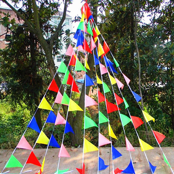 Flag Banner Bunting Festival Party Holiday Decor Small flags pennants flags custom wedding flags string opened the color bars